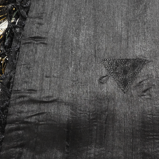 Butter silk, pure handloom black embroidery saree
