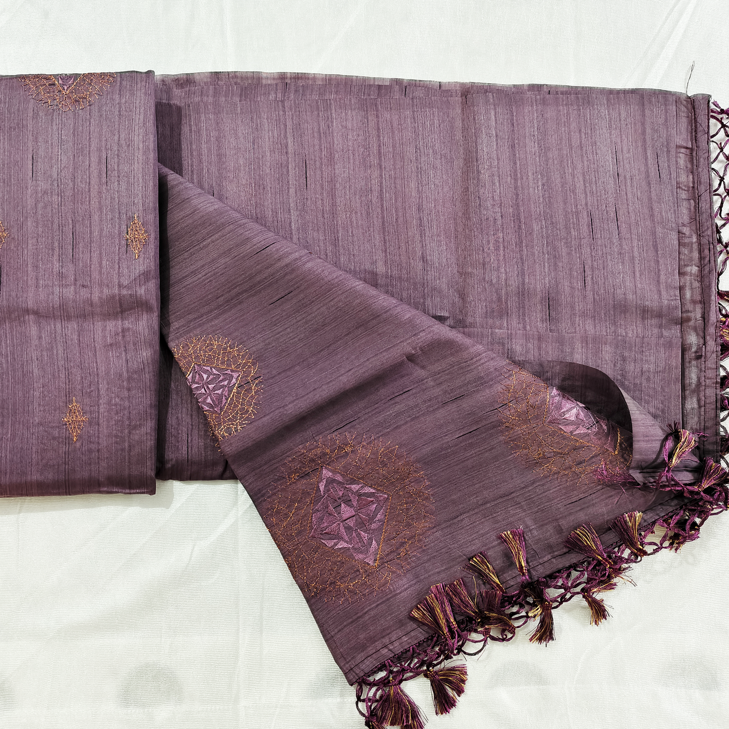 Pure Handloom Soft Butter Silk Saree with Embroidery buttas