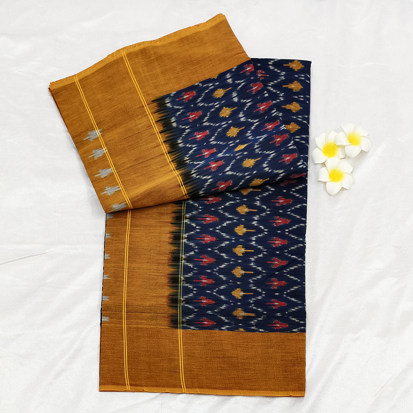 Pure handloom pochampally cotton saree with ikat weaves
