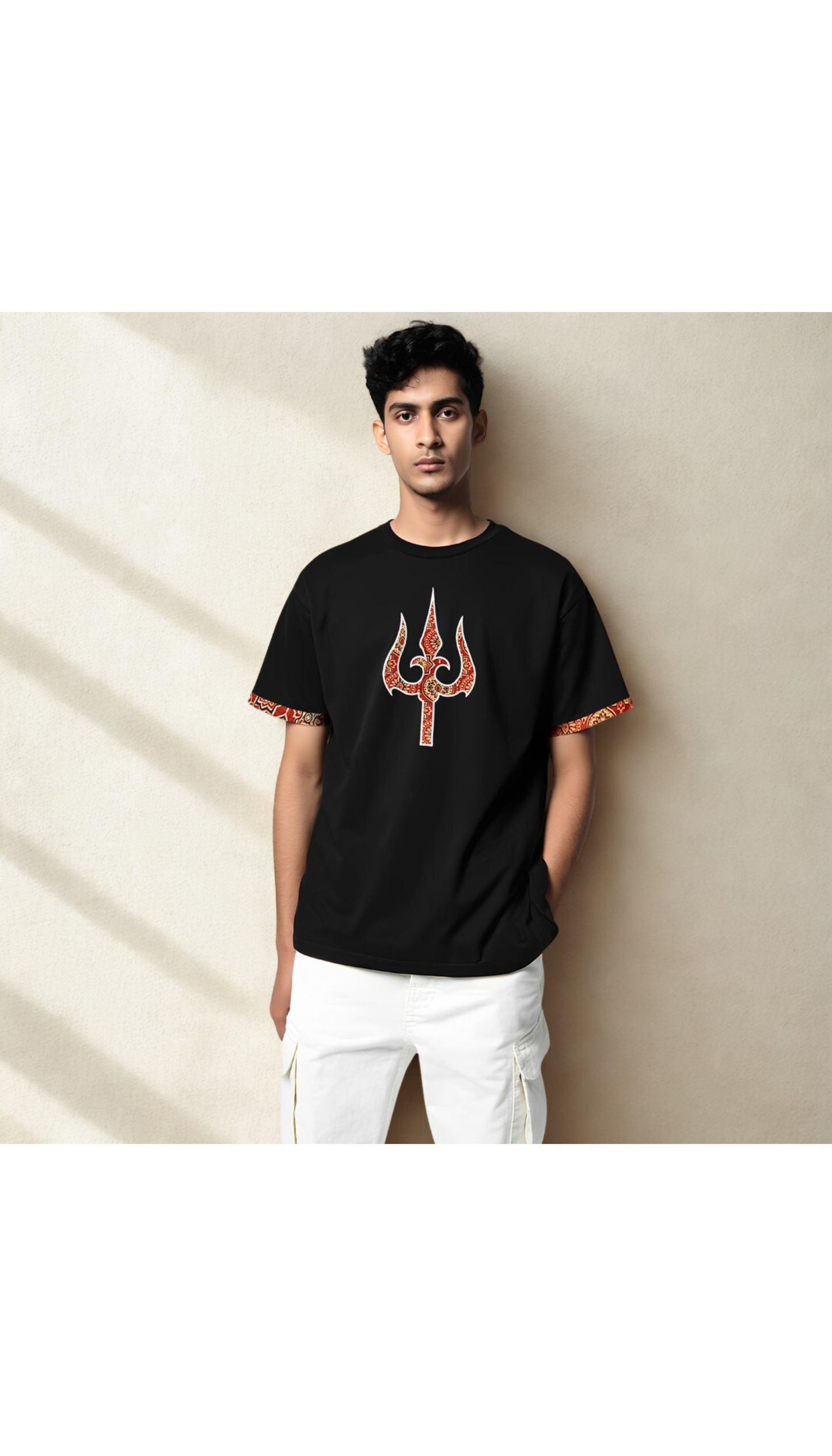 Ajrakh Trishul Oversized T-Shirt