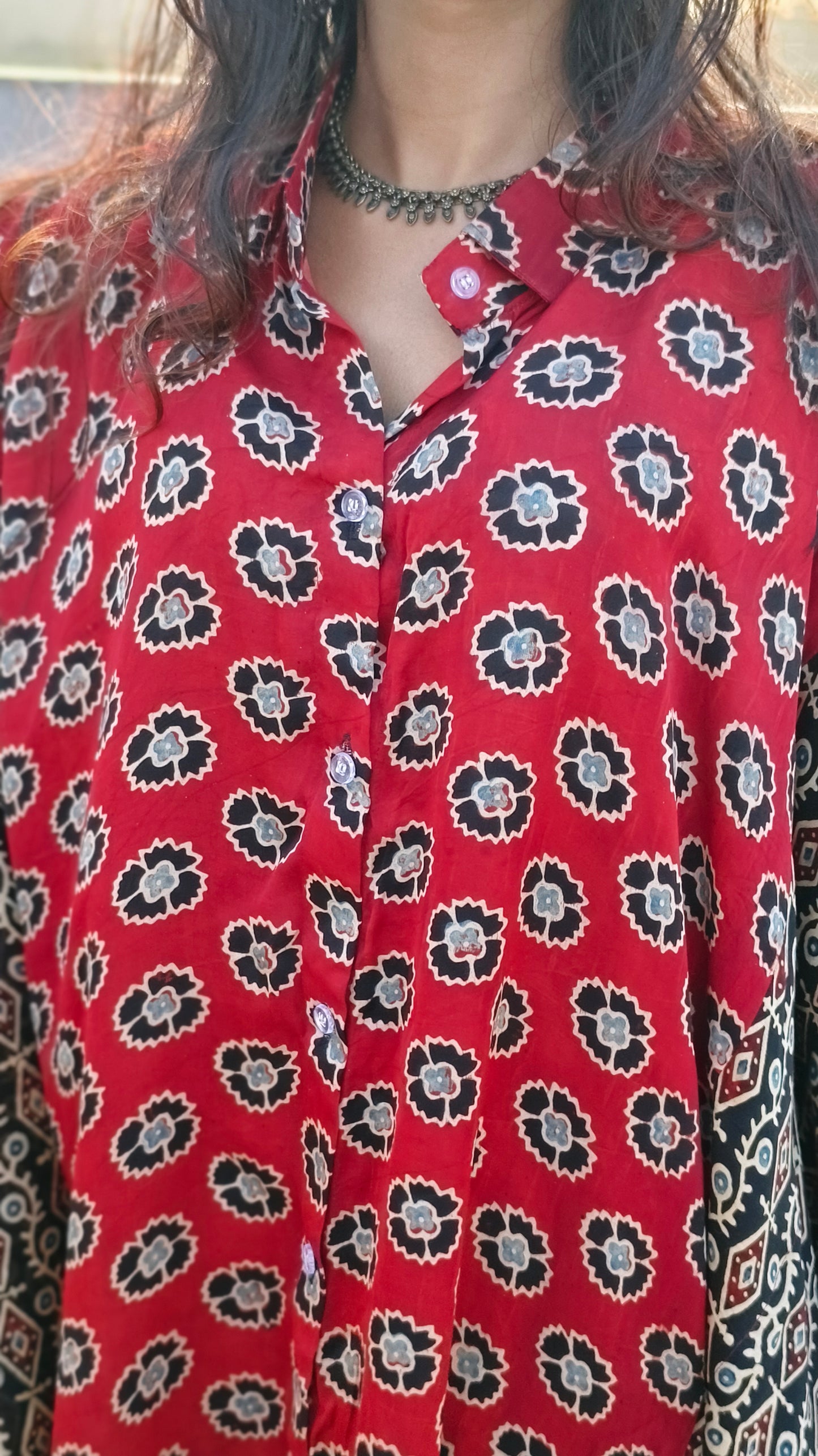 Mehr Red - - Pure Modal Silk Shirt Kaftan