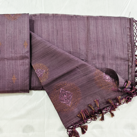 Pure Handloom Soft Butter Silk Saree with Embroidery buttas