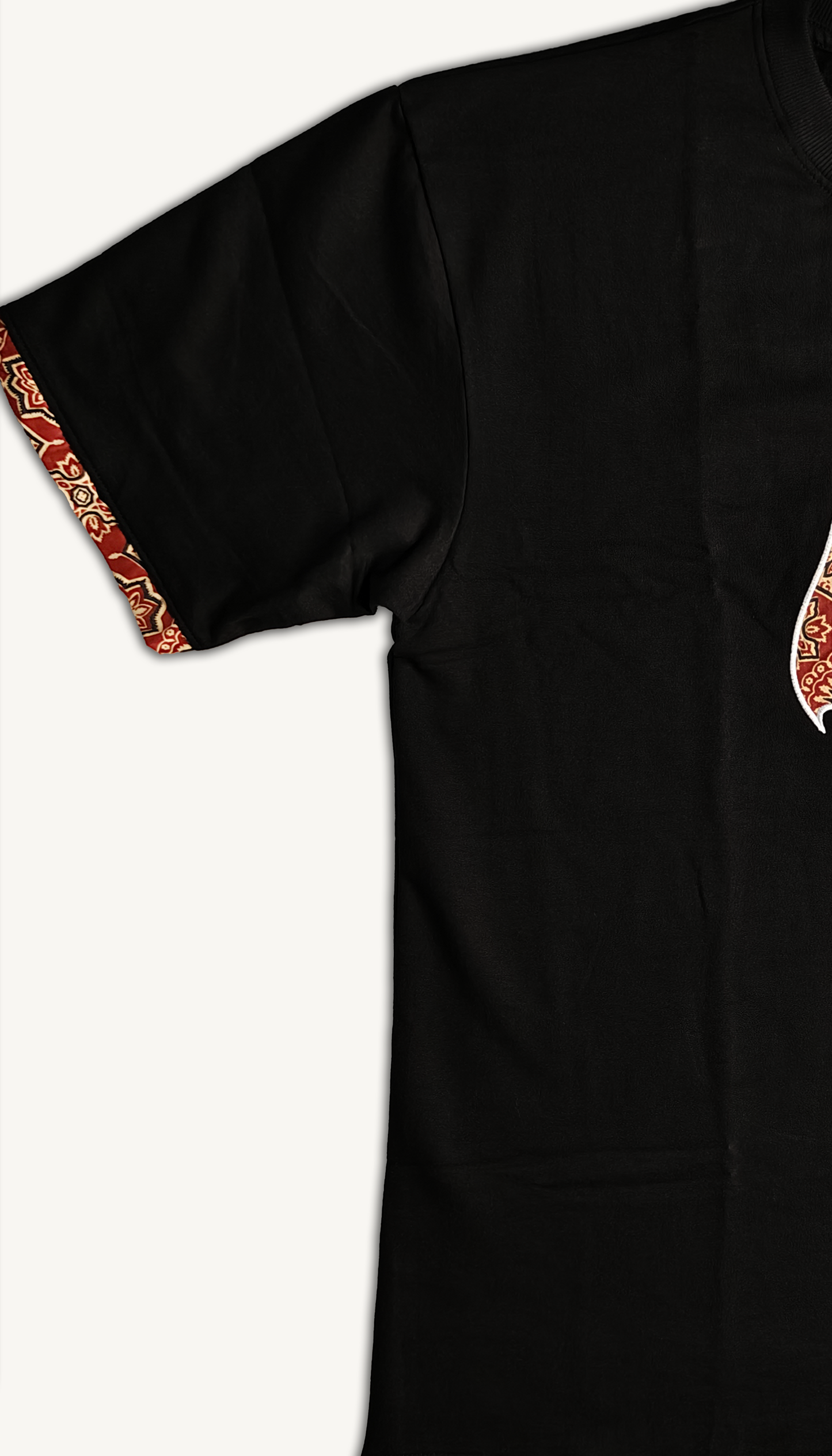 Ajrakh Applique Trishool Oversized T-shirt