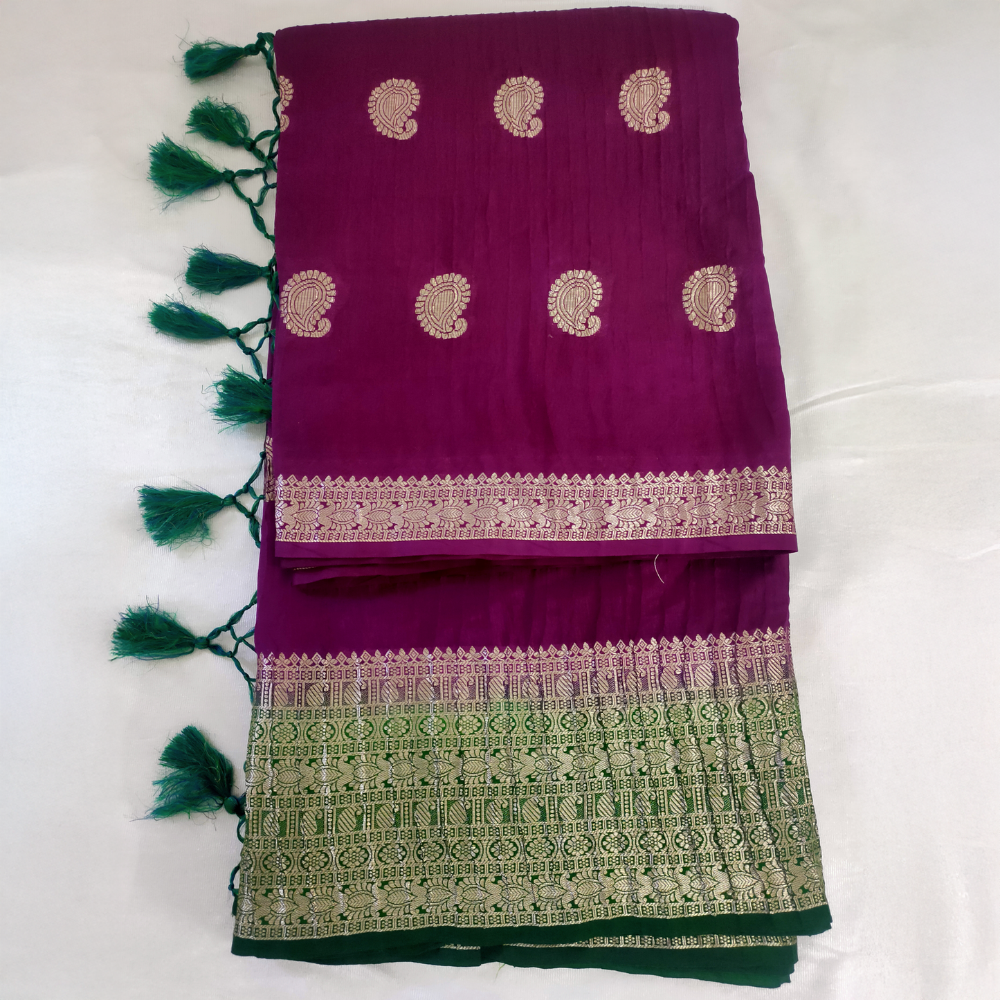 Crushed Banarasi Silk Saree