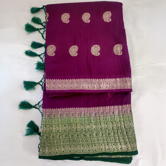 Crushed Banarasi Silk Saree