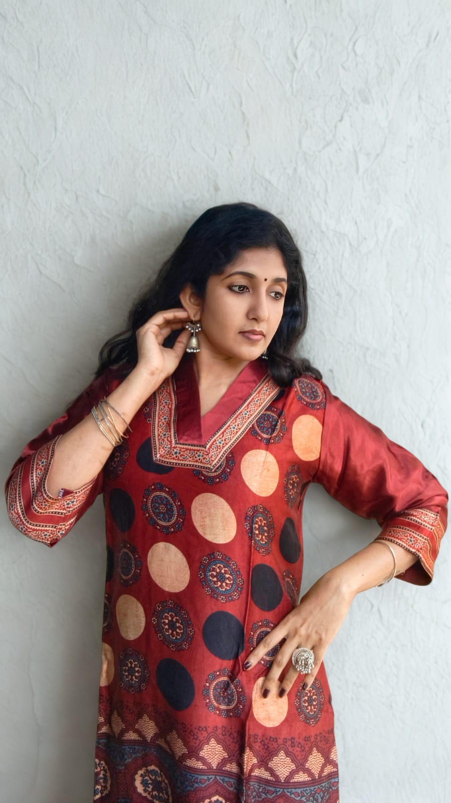 Mridu – Mashru Silk Block Printed Kurti