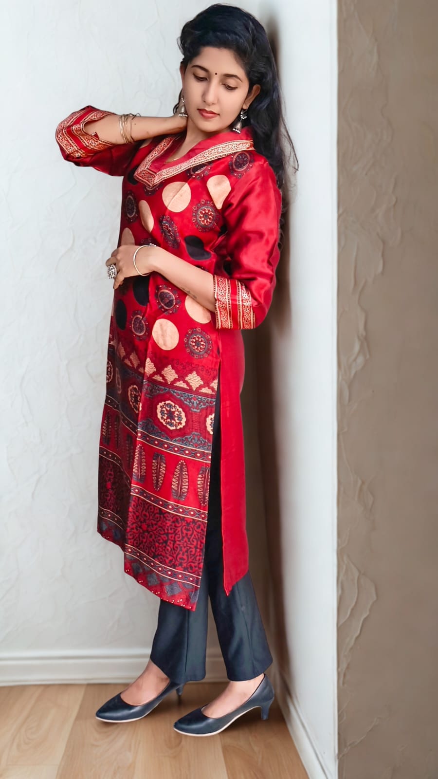 Mridu – Mashru Silk Block Printed Kurti