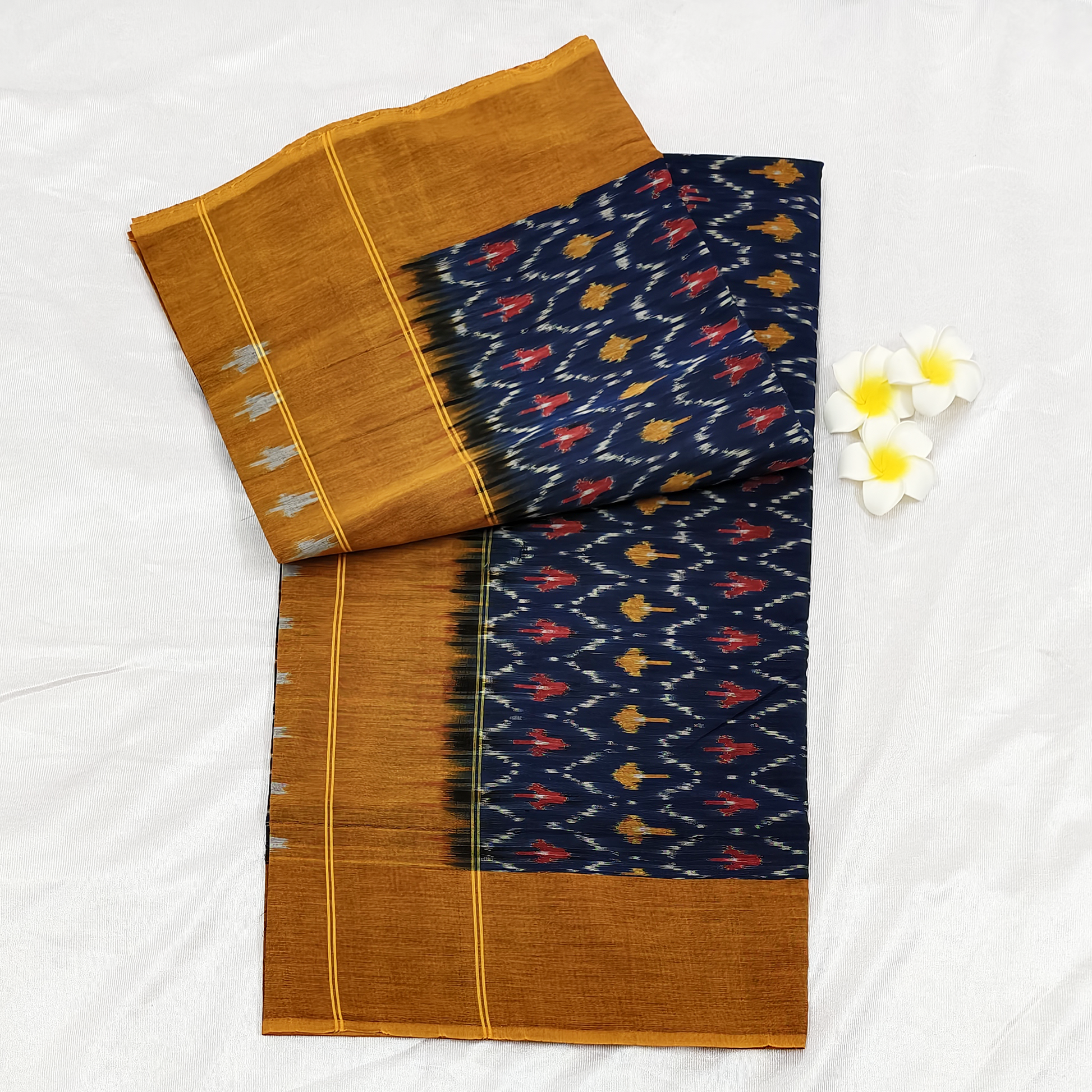 Pure handloom pochampally cotton saree with ikat weaves
