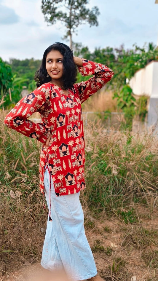 Pichwai-Short Kurti
