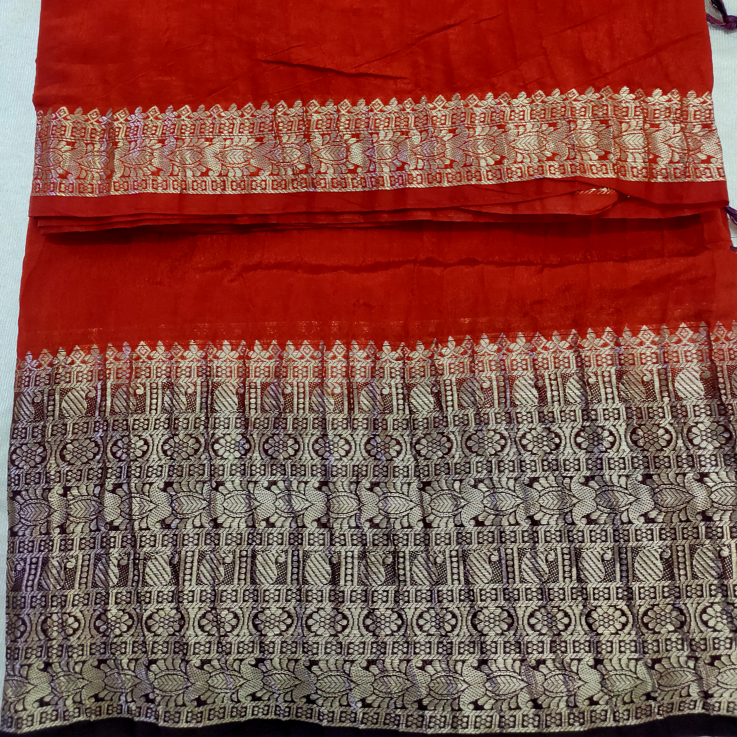 Crushed Banarasi Silk Saree