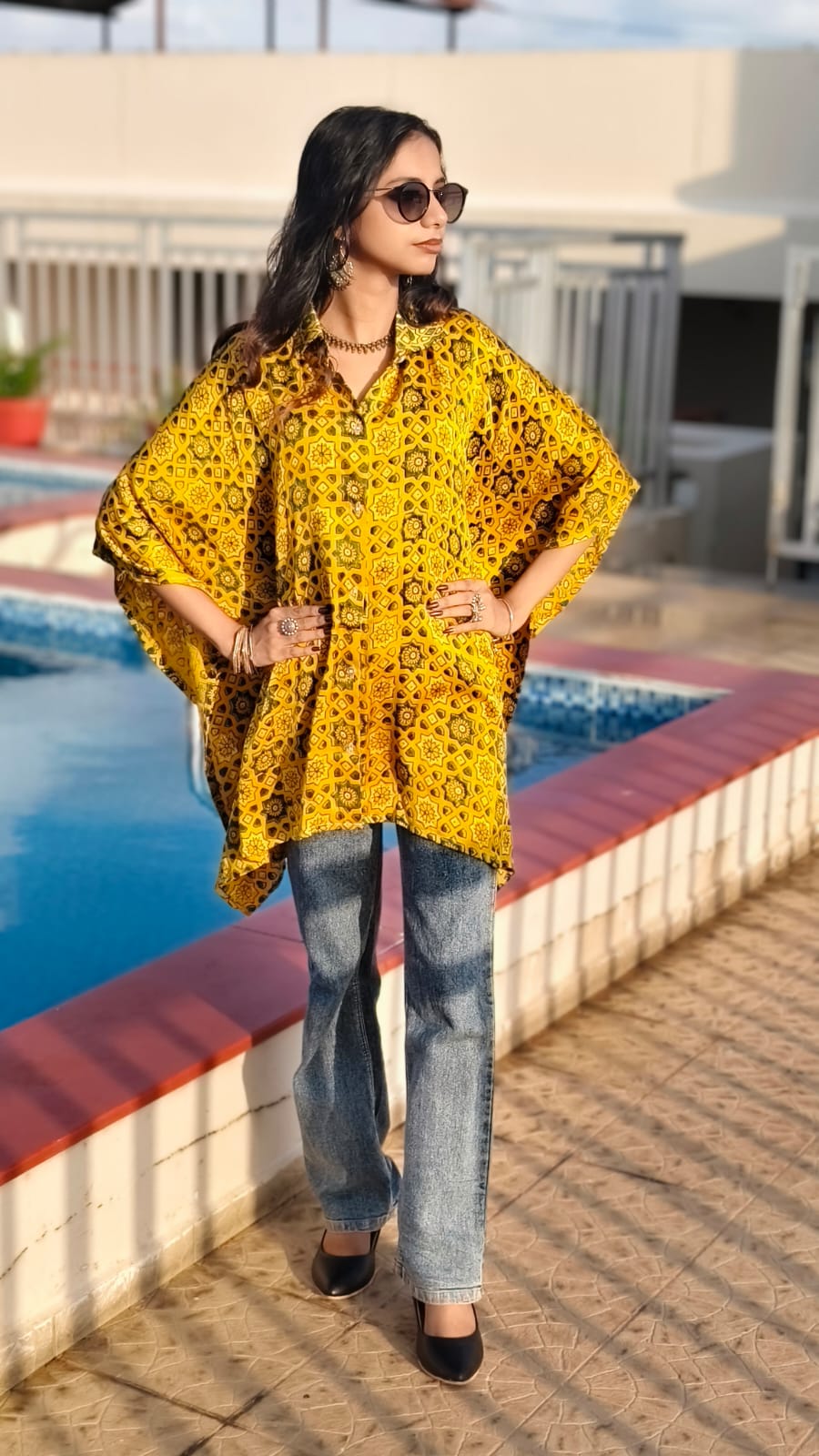 Mehr Yellow -  Pure Modal Silk Shirt Kaftan