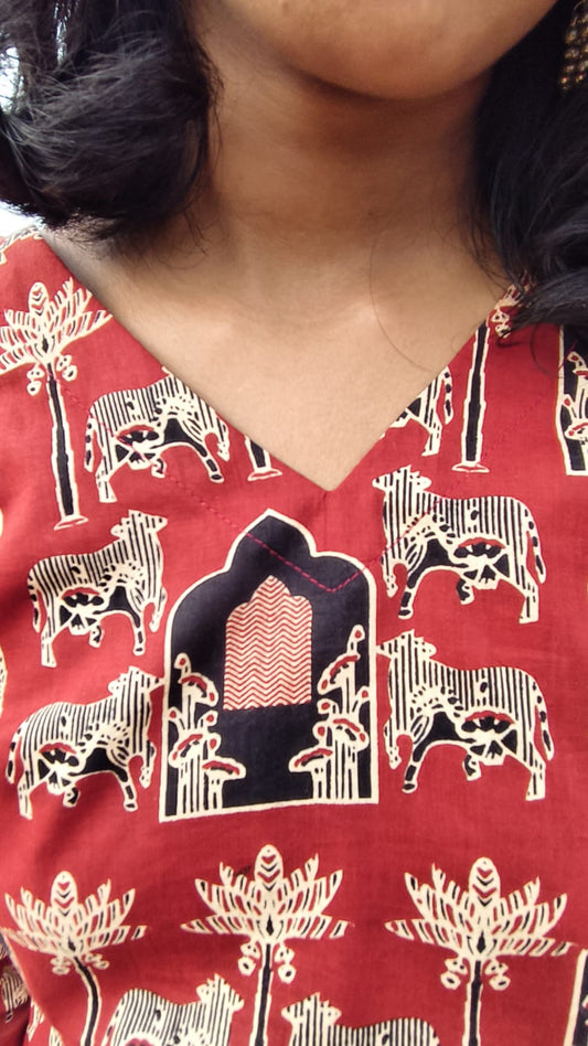 Pichwai-Short Kurti